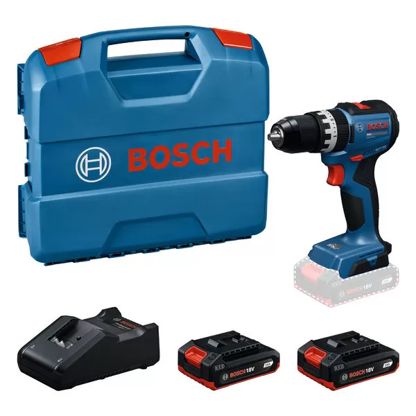 Aku vrtačka s příklepem Bosch GSB 18V-52 Professional, 2x2,0Ah, L-Case 136 06019S0123