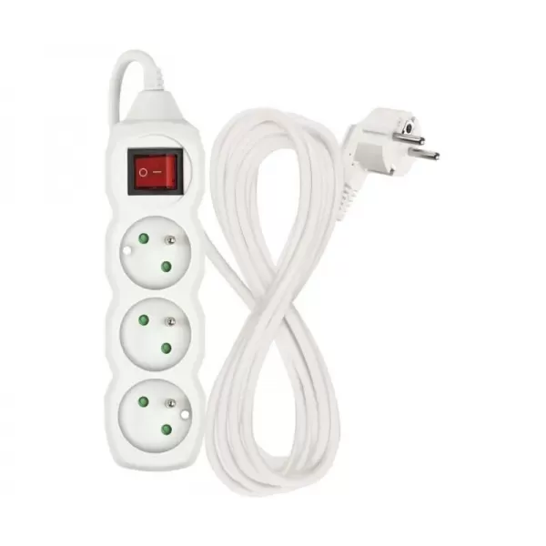 Kabel prodlužovací 3 zásuvky 3m EMOS P1313 s vypánačem PVC, 230V 1 mm2
