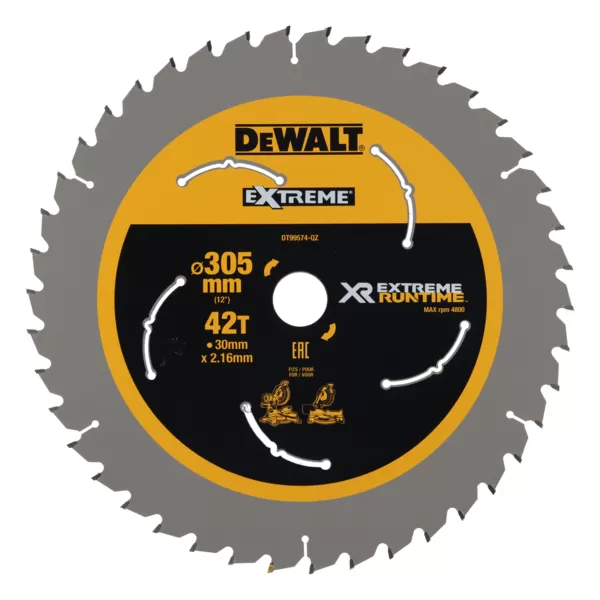 Kotouč pilový na dřevo 305x30 DeWalt DT99574, RXTREME RUNTIME, 42Z