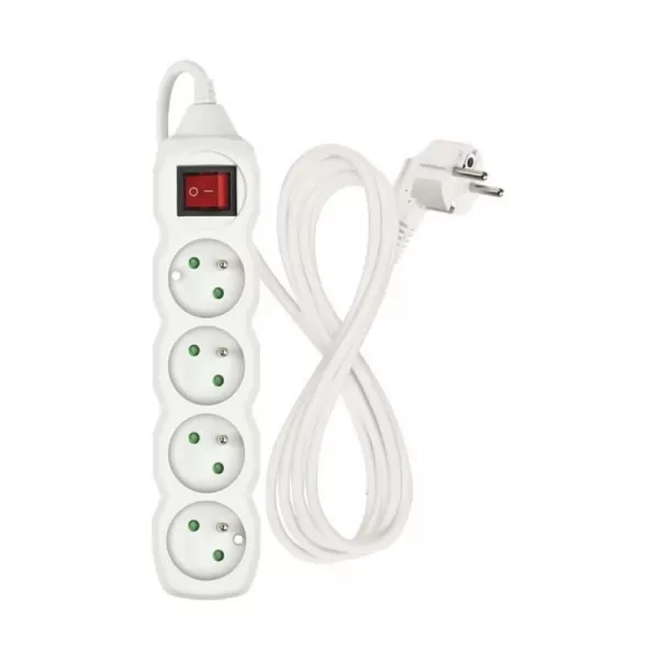 Kabel prodlužovací 4 zásuvky 3m EMOS P1413 s vypánačem PVC, 230V 1 mm2