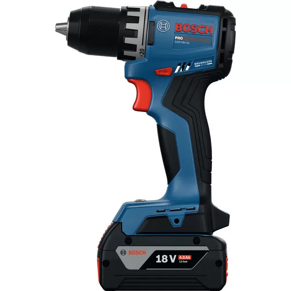 Aku vrtačka Bosch GSR 18V-52 Professional, 2x2,0Ah, L-Case 06019S0025