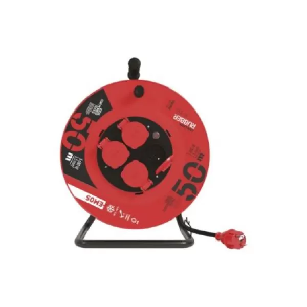 Prodlužovák bubnový 50m 230V, 1,5mm, Guma EMOS P084501