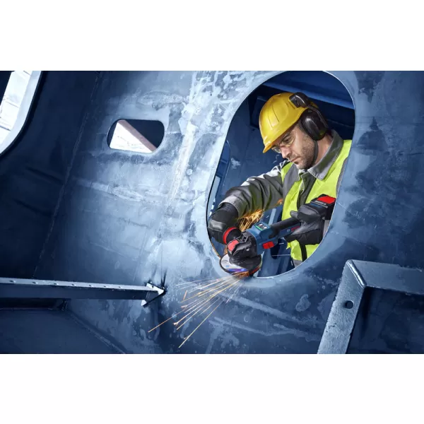 Aku úhlová bruska Bosch EXWX18V-15S EXPERT, 2 x aku 8,0Ah, L-Boxx