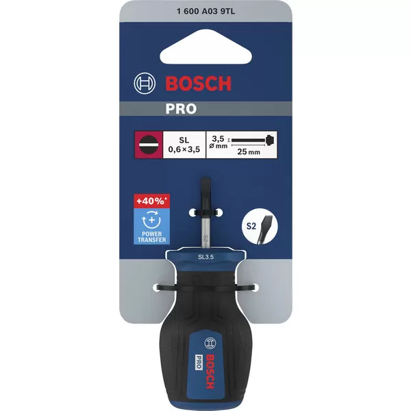 Šroubovák krátký plochý SL 0,6 × 3,5 × 25 mm Bosch PRO