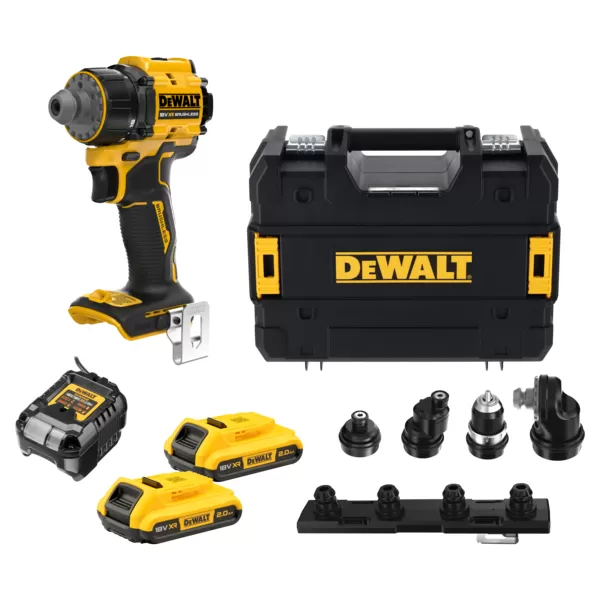 Aku vrtačka DeWalt DCD803D2T vícehlavá, 18V, 2x2,0Ah