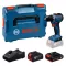 Aku vrtačka s příklepem Bosch GSB 18V-52 Professional, 1x2,0Ah,1x4,0Ah, L-Booxx 136 06019S0122