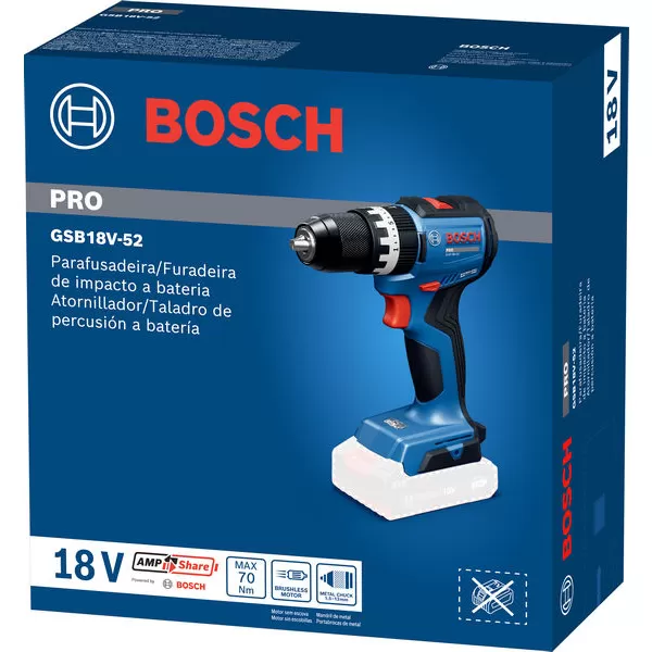 Aku vrtačka s příklepem Bosch GSB 18V-52 Professional, 3x5,0Ah, L-Booxx 136 06019S0128