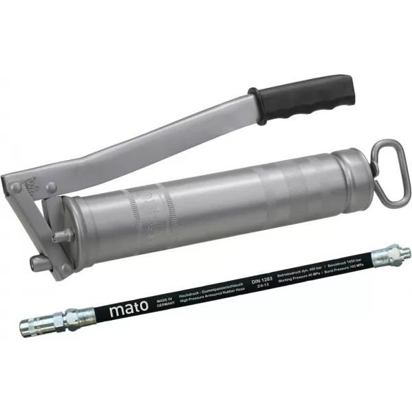 Celokovový mazací lis E500 s hadicí M10x1 400g kartuše /500g volně MATO