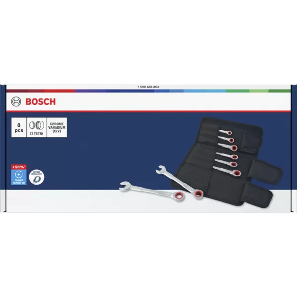 Sada ráčnových očkoplochých klíčů 8–19 mm, 8 ks Bosch Line