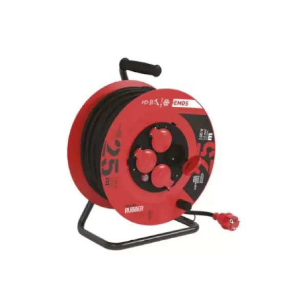 Prodlužovák bubnový 25m 230V, 1,5mm Guma EMOS P084251