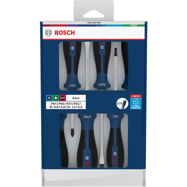Sada šroubováků PH/PZ/SL, 6 ks Bosch Line