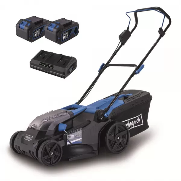 Aku sekačka Scheppach BC-MP430-X-SET XL2 - 2x 20 V IXES 4v1 s bezuhlíkovým motorem + 2x 4Ah baterie + nabíječk