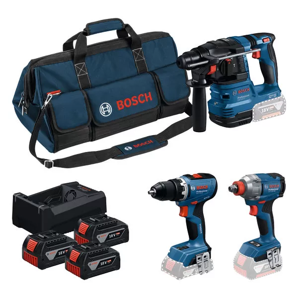 Sada aku nářadí Bosch GSR 18V-65 + GDX 18V-285 + GBH 18V-22 Professional