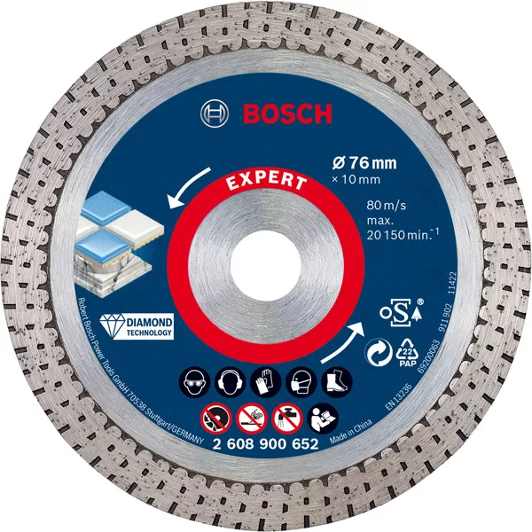 Kotouč diamantový řezný Bosch EXPPERT HardCeramic 76x1,5x10 mm