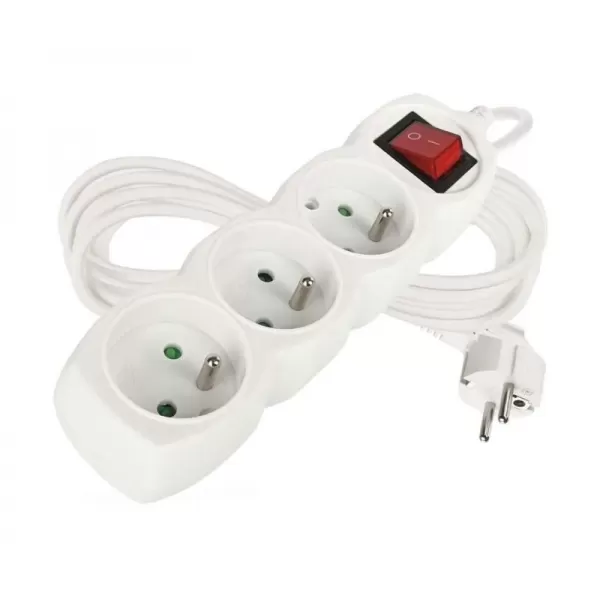 Kabel prodlužovací 3 zásuvky 3m EMOS P1313 s vypánačem PVC, 230V 1 mm2