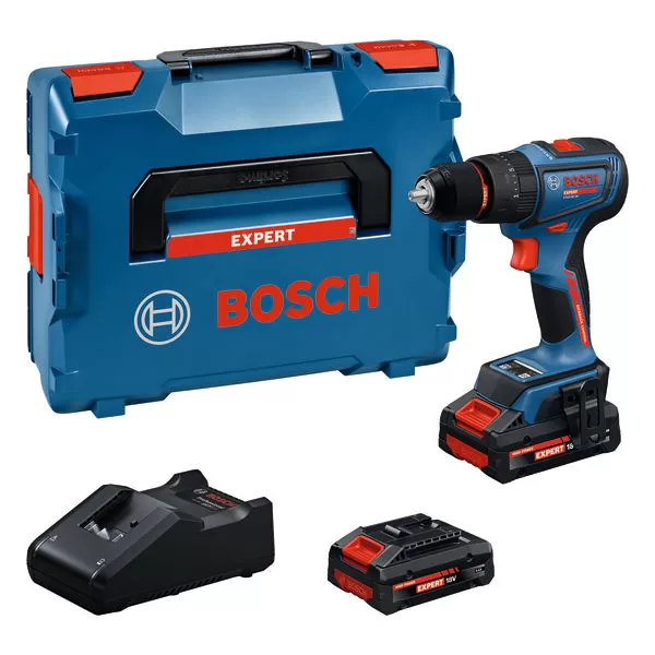 Aku vrtačka s příklepem Bosch EXSB18V-90 EXPERT, 2 x aku, L-Boxx