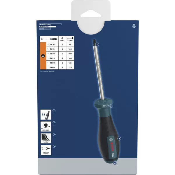 Sada šroubováků Torx, 6 ks Bosch PRO