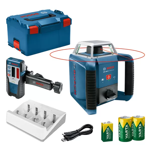 Laser rotační Bosch GRL 400 H plus přijímač + LR 1 v L-BOXX