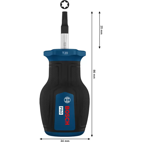 Šroubovák krátký Torx TX20 × 25 mm TORX® Bosch PRO