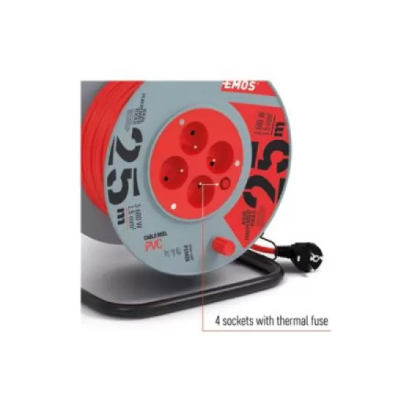 Prodlužovák bubnový 25m 230V, 1,5mm PVC EMOS P19425
