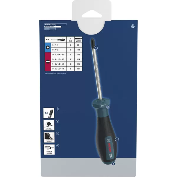 Sada šroubováků PH/SL, 6 ks Bosch PRO