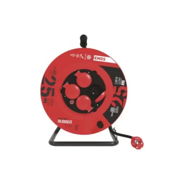 Prodlužovák bubnový 25m 230V, 1,5mm Guma EMOS P084251
