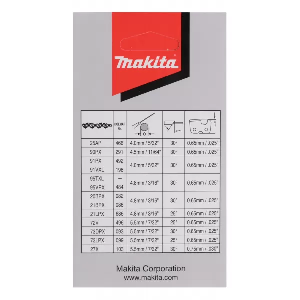 Řetěz pilový Makita 45 cm, 1.1 mm 0.325".043" 70čl 191X04-8