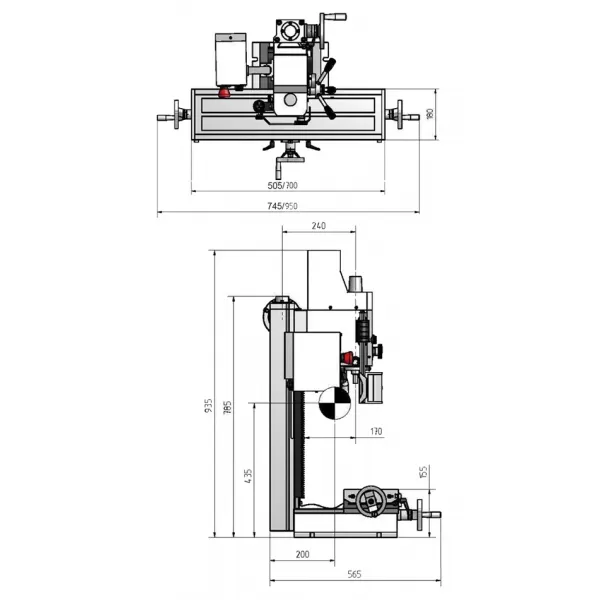 Stolní vrtačko-frézka Opti BF 20 Vario