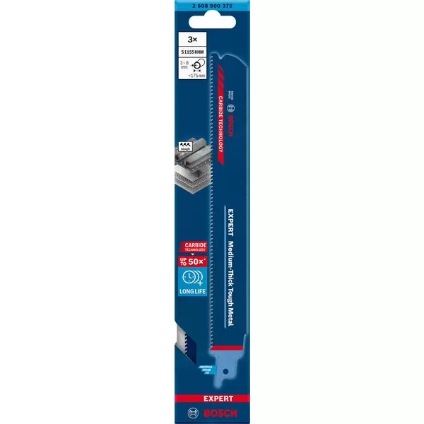 Pilový list S 1155 HHM EXPERT Medium-Thick Tough Metal Bosch /bal.3ks/