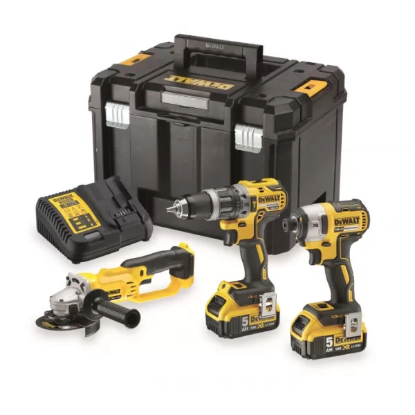 Aku sada nářadí DeWALT DCK3803P2T, 18V XR, 2 x aku Li-Ion/5,0Ah, bezuhlíková