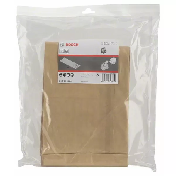 Papírové filtrační sáčky Bosch / bal.5ks / 2607432035