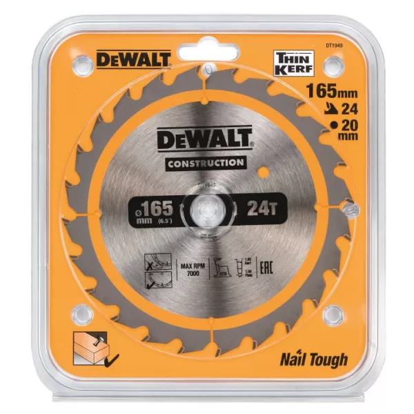 Pilový kotouč DeWALT CONSTRUCTION 165x20 mm