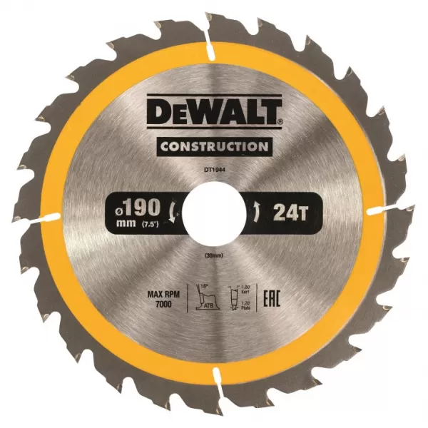 Pilový kotouč DeWALT CONSTRUCTION 190x30 mm