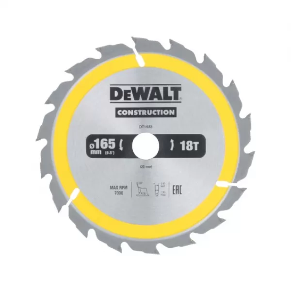 Pilový kotouč DeWALT CONSTRUCTION 165x20 mm