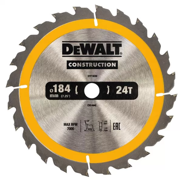 Pilový kotouč DeWALT CONSTRUCTION 184x16 mm