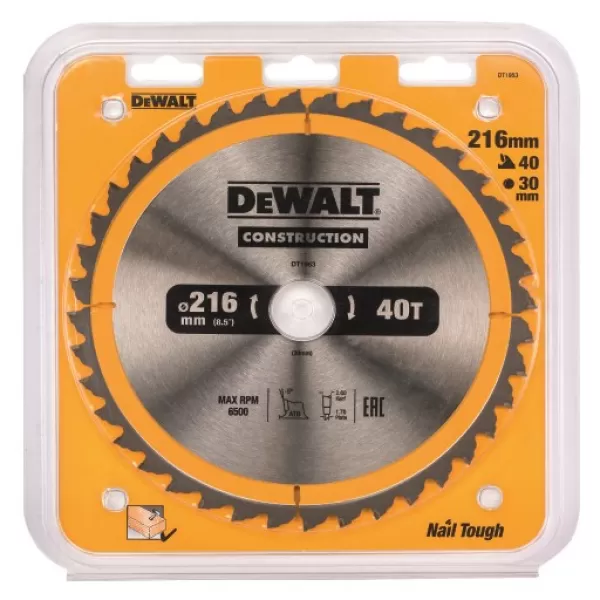 Pilový kotouč DeWALT CONSTRUCTION 216x30 mm