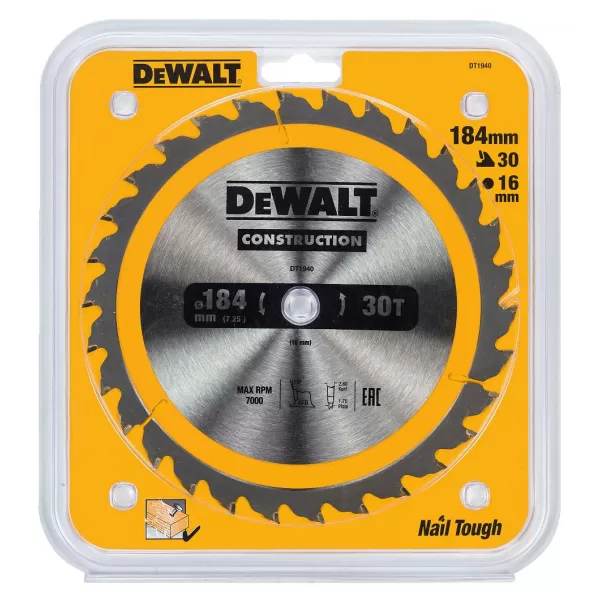 Pilový kotouč DeWALT CONSTRUCTION 184x16 mm