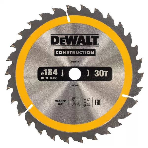 Pilový kotouč DeWALT CONSTRUCTION 184x16 mm