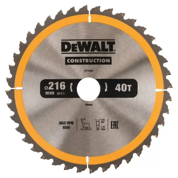 Pilový kotouč DeWALT CONSTRUCTION 216x30 mm