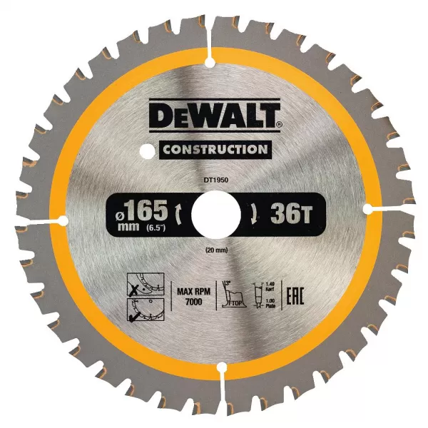 Pilový kotouč DeWALT CONSTRUCTION 165x20 mm