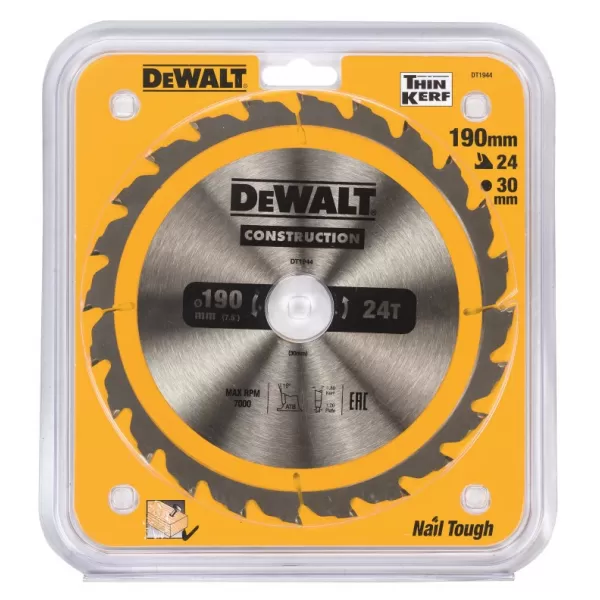 Pilový kotouč DeWALT CONSTRUCTION 190x30 mm