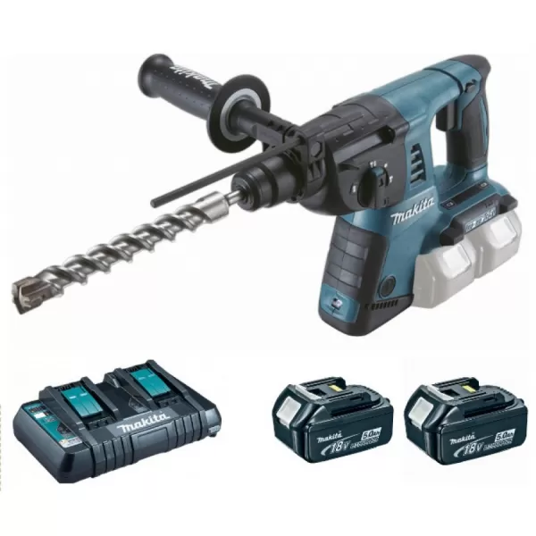 Aku kombinované kladivo Makita DHR263PT2J, 2x18V/5,0Ah, systainer