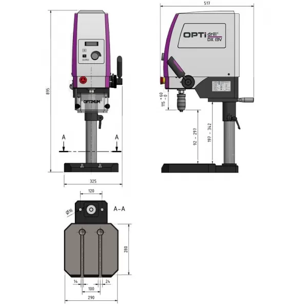 Stolní vrtačka OPTIMUM OPTIdrill DX 13 V