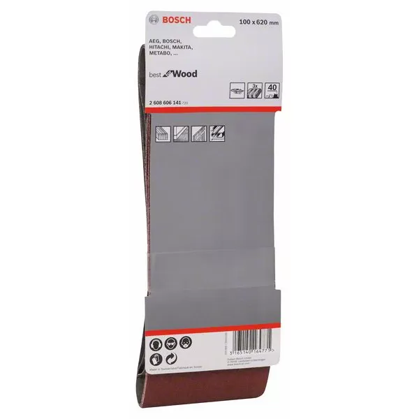 Brusné pásy pro pásové brusky Bosch /bal.3ks/, Best for Wood