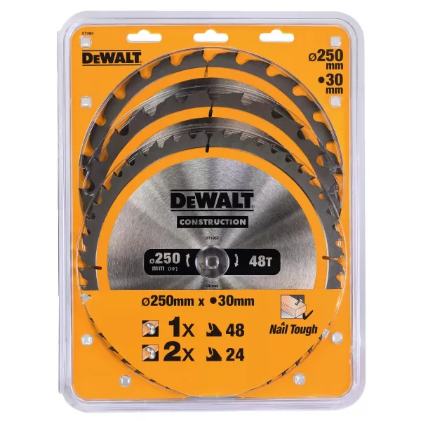 Sada pilových kotoučů DeWALT CONSTRUCTION / 3ks /