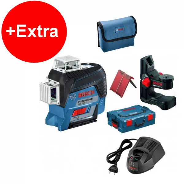 Křížový laser Bosch GLL 3-80 C Professional + držák BM1 0601063R02