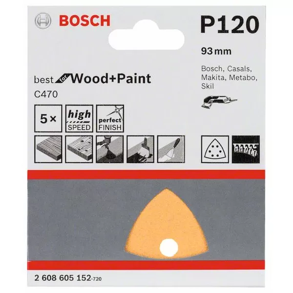 Brusný papír pro delta brusky, 6 otvorů Bosch /bal.5ks/, Best for Wood