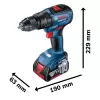 Aku vrtačka s příklepem Bosch GSB 18V-50, kufr L-case Professional 06019H5100