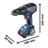 Aku vrtačka s příklepem Bosch GSB 18V-50, kufr L-case Professional 06019H5100