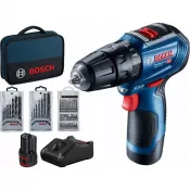 Aku vrtačka s příklepem Bosch GSB 12V-30 + 2x2,0Ah+case 06019G9101